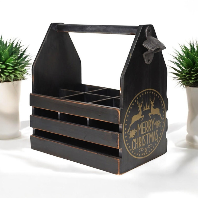 Anjelica 6 Bottle Tabletop Wine Bottle Rack, Black