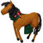 Décoration pour sommet de sapin en laine feutrée à la main - Cheval avec couronne