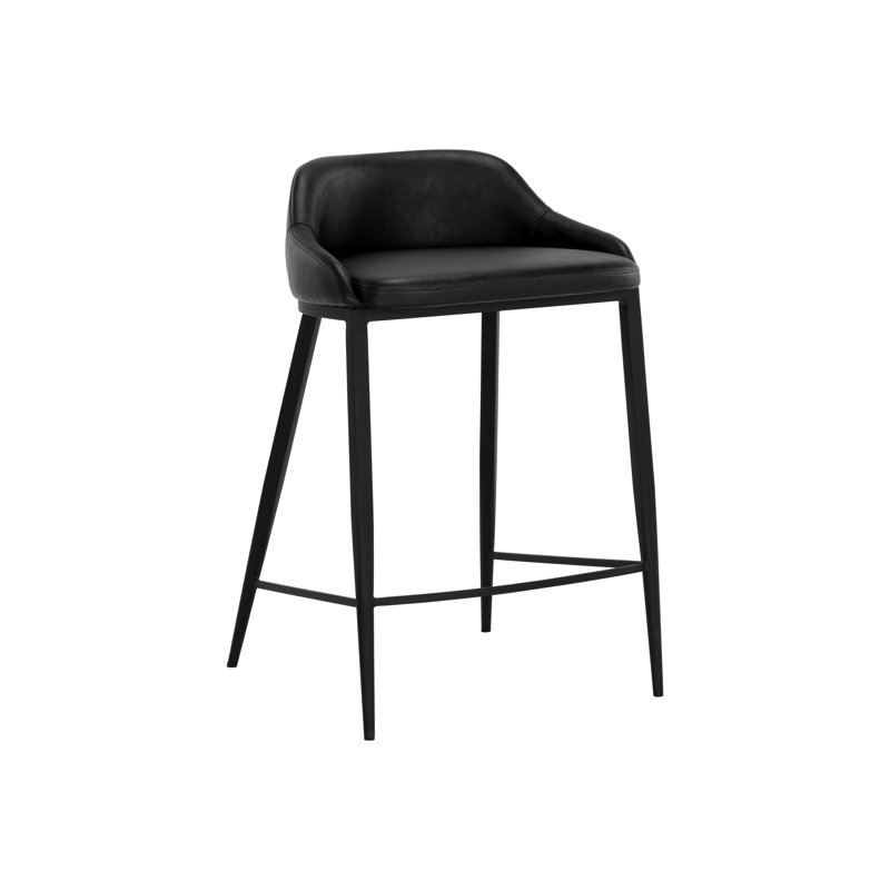 Tabouret de comptoir Astra - Noir tombée de la nuit, Noir, Tabouret de comptoir (siège d'une hauteur de 26,2