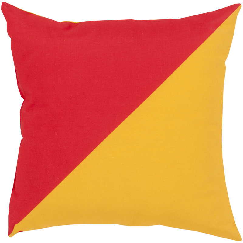 Rain Indoor/Outdoor Throw Pillow, 18" H x 18" W, Poppy/Sunflower