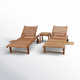 Alshain Reclining Teak Chaise Lounge Set with Table