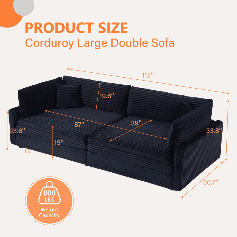 Canapé modulaire noir moderne avec tissu Farah durable pour des espaces de vie élégants, Noir
