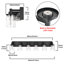 Éclairage de salle de bain noir 6 lumières avec 5 modes de couleur (3000K / 3500K / 4500K / 5000K / 6000K), luminaire de salle de bain à DEL avec protection oculaire, applique murale moderne à intensité variable sur miroir avec abat-jour en verre transparent-691943994