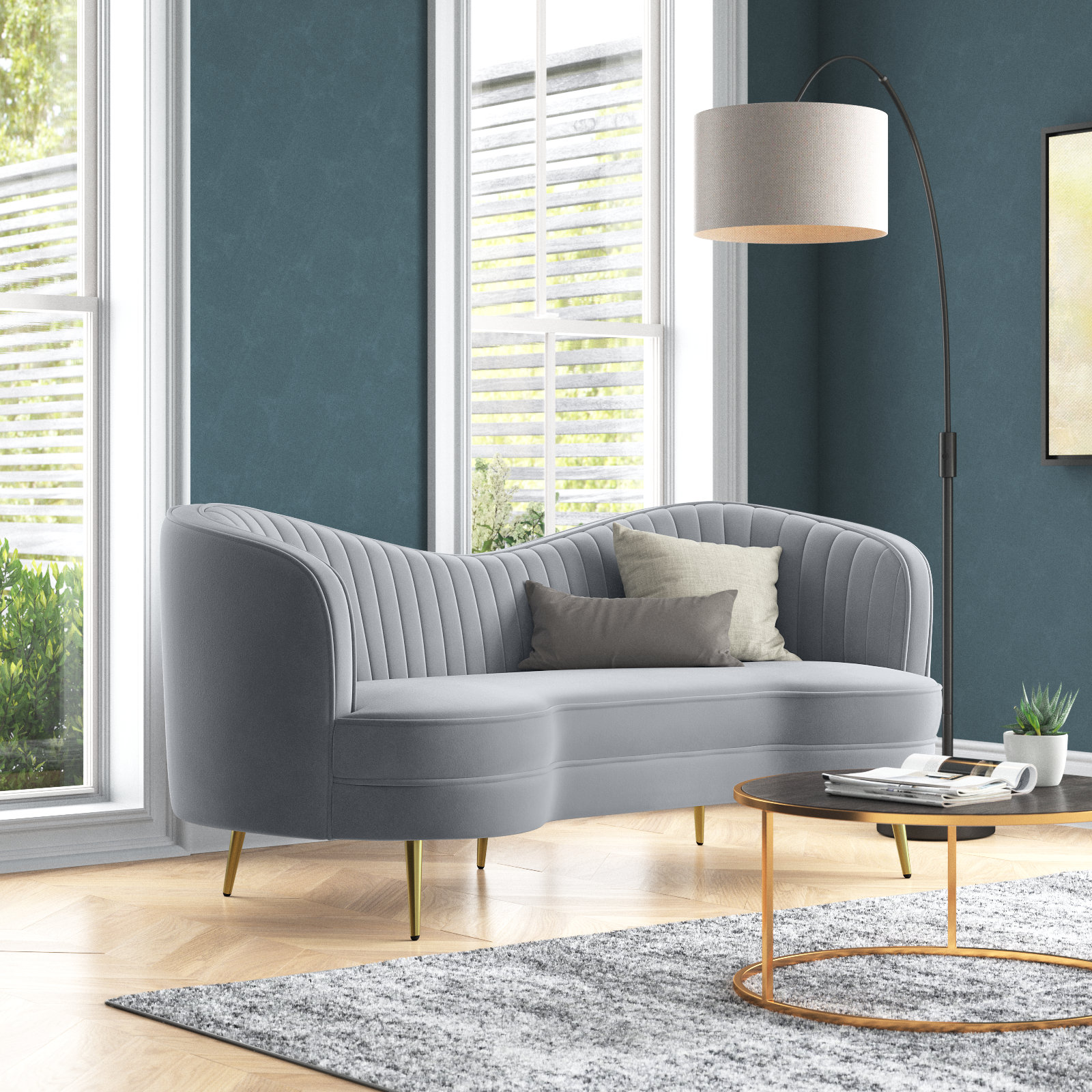 Willa Arlo Interiors Westerham 107.87'' Velvet Sofa Willa Arlo Interiors Westerham 107.87'' Velvet Sofa