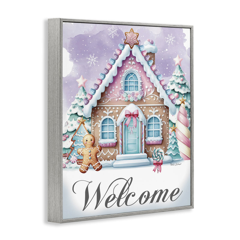«Welcome Gingerbread House», art de la giclée encadrée par Nicole DeCamp, Estampe numérique Farmhouse, H 30 po x l 24 po
