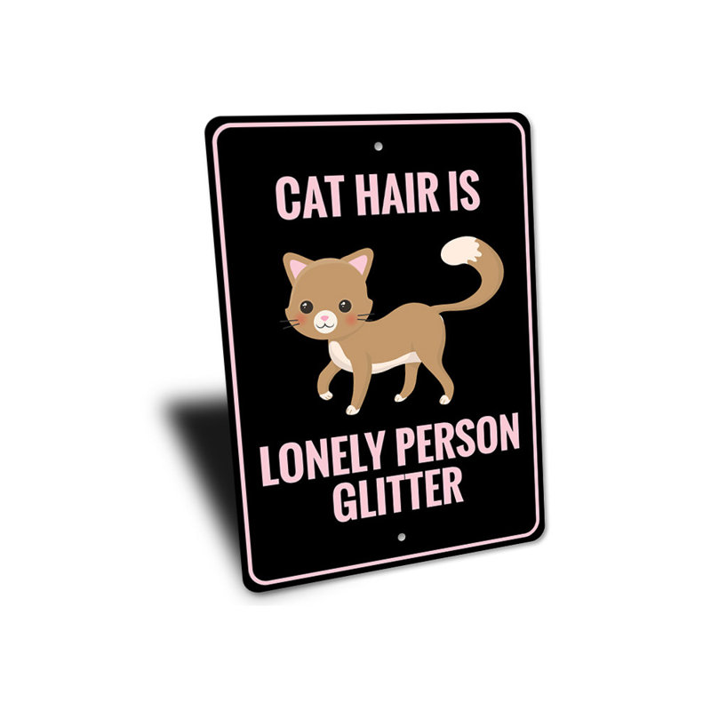 Enseigne de chat en aluminium, H 18 po x l 12 po x P 0,06 po