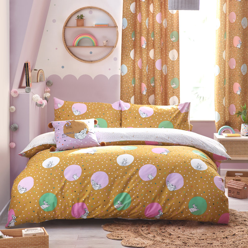 Dotty Peter Rabbit Cotton Blend, Polyester Dots Duvet Cover Set with Pillowcases, 150 x 120 cm - 1 Standard Pillowcase