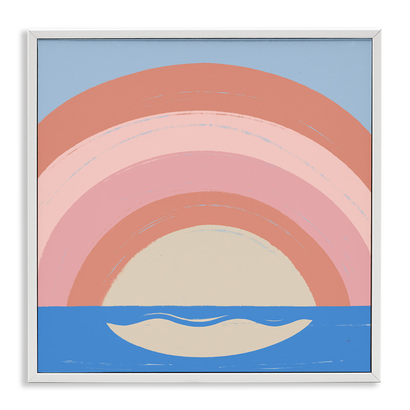 «Ocean Rainbow Reflection», art de la giclée encadrée par Carrie Cantwell, Estampe numérique encadrée blanc bord de mer