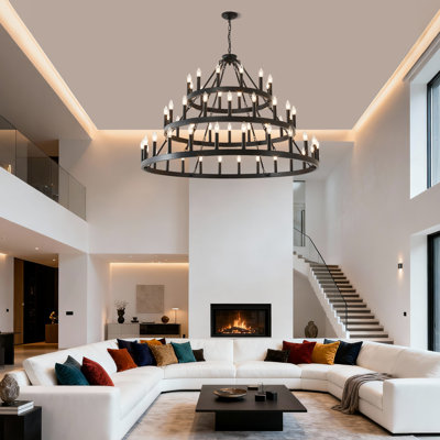 Lustre à roulettes avec 54 lumières pour hauts plafonds