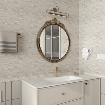 11,6 po X 5,9 po Dosseret composite pelez et collez en marbre brillant (20 tuiles / 9,46 pieds carrés / caisse)
