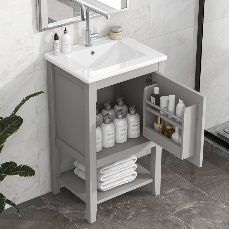 Ensemble de meuble-lavabo simple 20 po avec dessus en céramique Tika