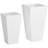 Audene Set of 2 Outdoor Flower Pots with Drainage Holes, White-779507753