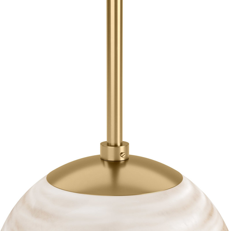 Marbled Globe 1 - Light Pendant, Burnished Brass, 7.87" H x 7.87" W x 7.87" D