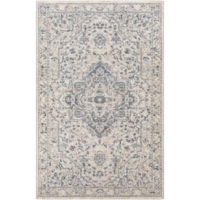 Tapis oriental ivoire / bleu