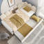 Lit de jour rembourré avec lit escamotable, idéal pour les invités, les enfants et les petits espaces, avec structure à lattes en métal et velours confortable-720598876