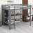 Full Size Wood Loft Bed With Under-Bed Desk, Loft Bed With Multifunction Shelves, Solid Wood Bed, No Box Spring Needed-1652941247