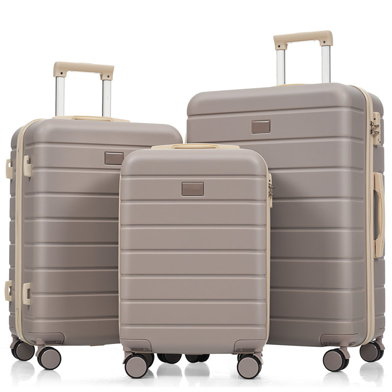 Ensemble de valises de voyage en ABS de qualité supérieure, Brun
