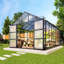  Serre en polycarbonate Grer’s Haven AMERLIFE avec 4 évents de toit et gouttière-105527365
