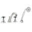 Country Double Handle Deck Mounted Roman Tub Faucet with Handshower-1273431670