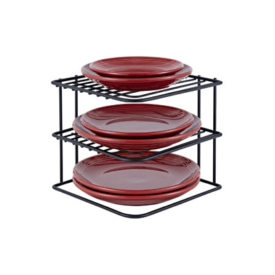 Buckingham 3 Tier Corner Plate Rack Kitchen Cupboard Tidy Storage Organiser 23 Cm