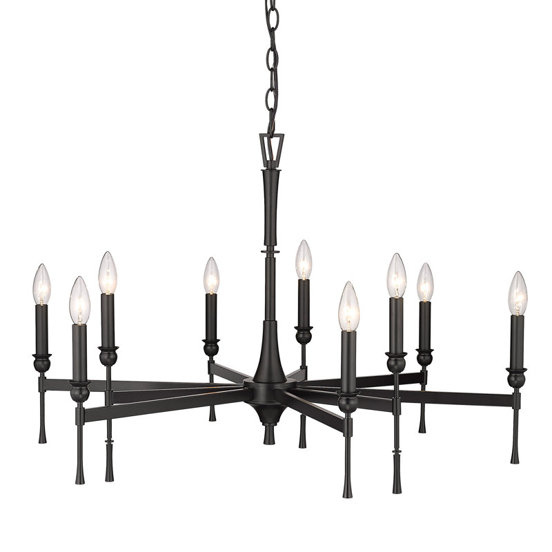 9 - Light Steel Dimmable Empire Chandelier