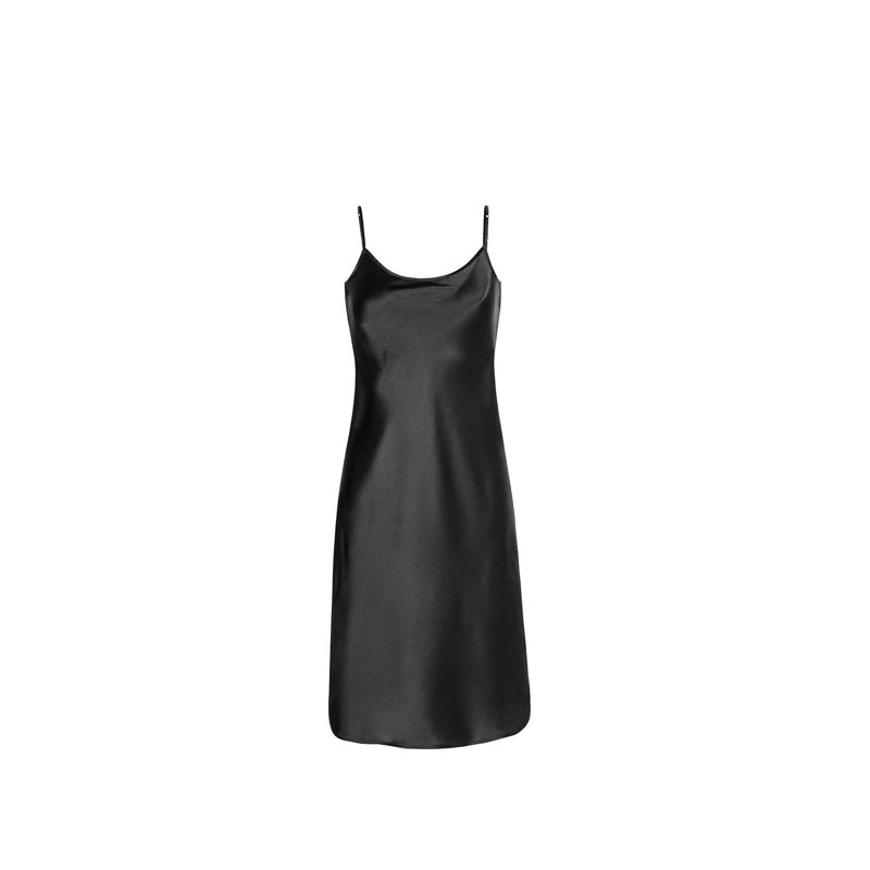 Angelica Short 100% Silk Female Sleeping Wear, XL, Black