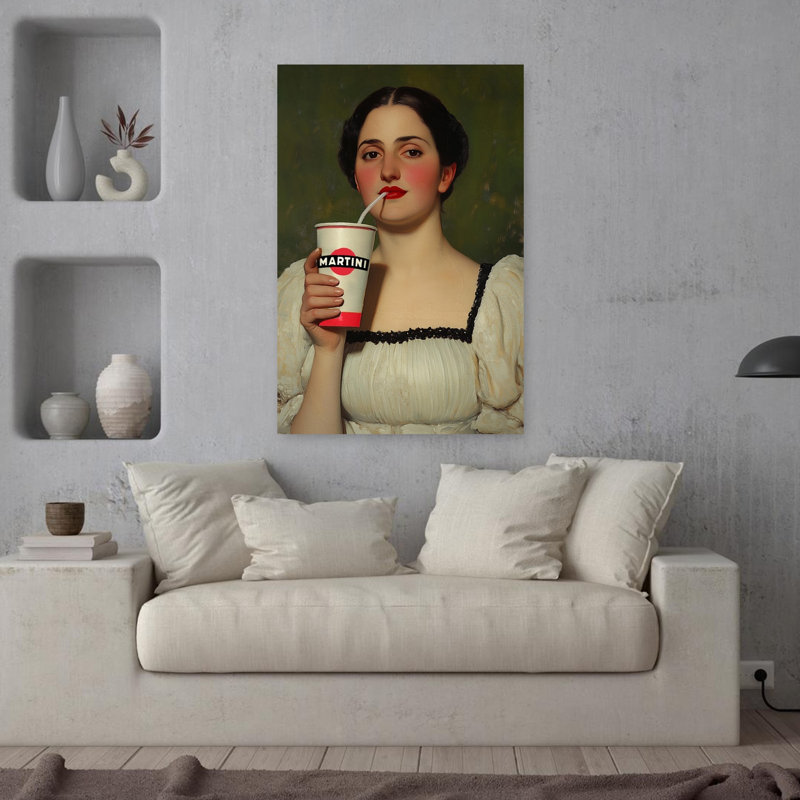 Art contemporain rétro, romantique, surréel, H 36 po x l 24 po