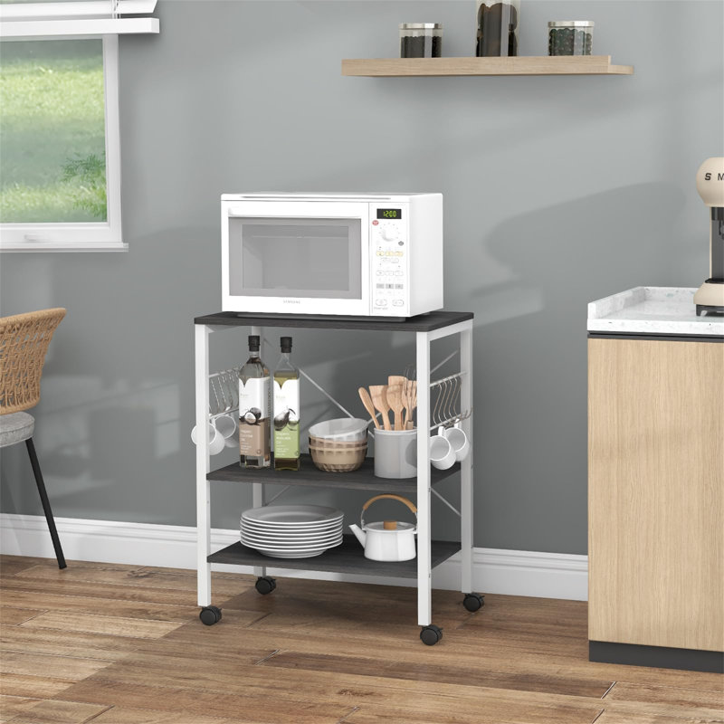 Wood Bar Cart, Black