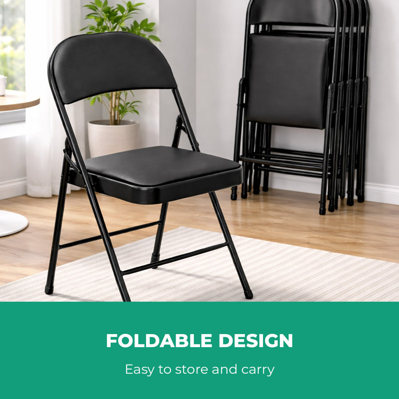 Royalford Heavy Duty Folding Padded Chair with Metal Frame Padded Seat Foldable Chair