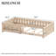 Lit plateforme simple en bois massif avec garde-corps et tablettes de rangement pour enfants, naturel-1708667627-1708667624
