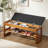 Stylish Upholstered Faux Leather Shoe Bench with Storage-1703159331-1703159340