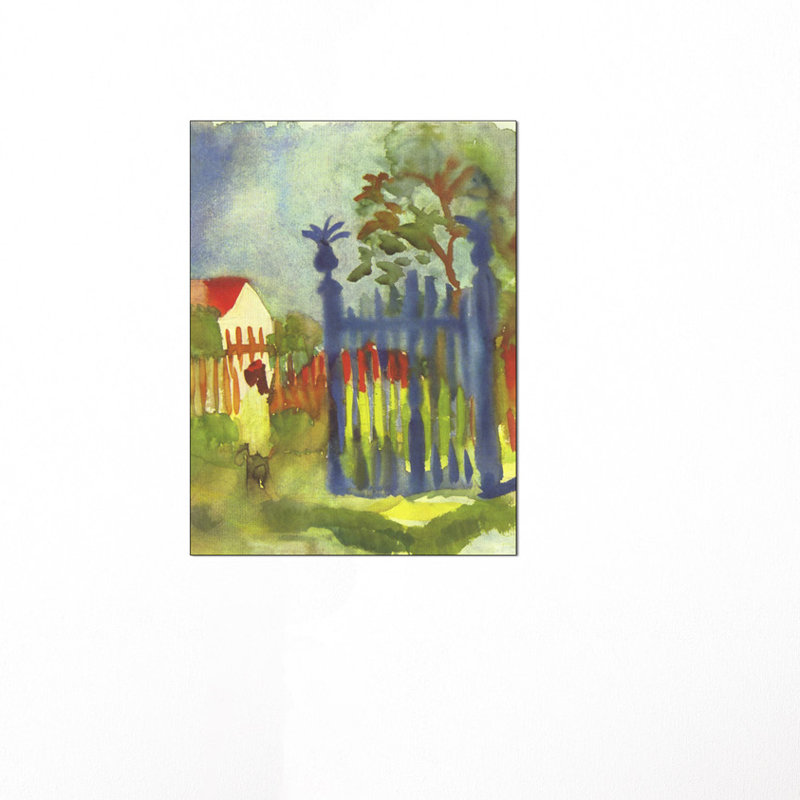 Garden GateDrawing by Macke August - Wrapped Canvas Rectangle Print, 80cm H x 60cm W x 1.8cm D