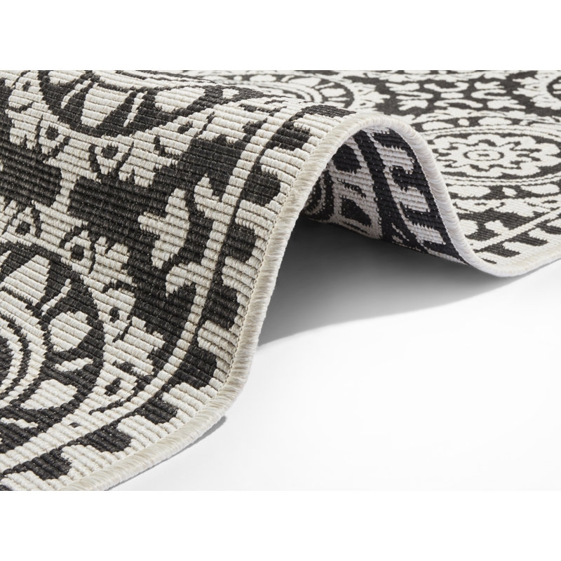 Jardin Flatweave Black Rug, Runner 80cm x 350cm
