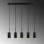 Lustre industriel moderne, métal noir, 31,1 po x 3,5 po | Hauteur réglable, plaque de base 78 x 6 x 4 pouces | 5 x douilles E27 (40 W maximum) | Certifié IP20 | Parfait pour les décors scandinaves et contemporains, design élégant