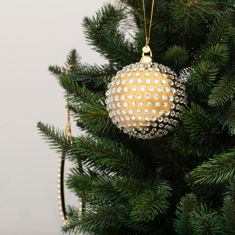 Orbis 4'' Handmade Geometric Metal Ball Ornament, Gold