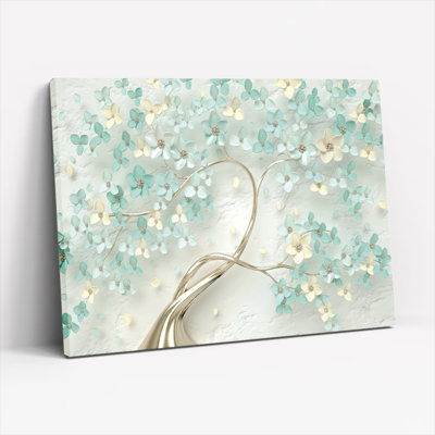 Art mural sur toile Gallery Wrap pour le salon, la chambre à coucher, le bureau ou le vestibule - Décoration murale décorative avec cœur floral