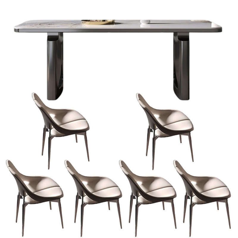 Simple modern home dining table sets, 29.53"H x 62.99"L x 33.46"W