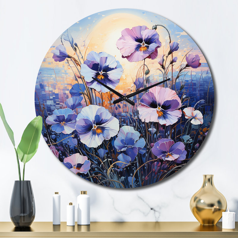 Crystalynn - Horloge murale florale, Grand