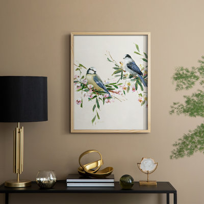 Songbird Duo I Framed Print - Solid Wood