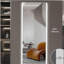 Miroir à DEL 65 po x 21 po, corps entier sans cadre, miroir mural avec éclairage, lumières tricolores changeantes, verre antidéflagrant, imagerie haute définition