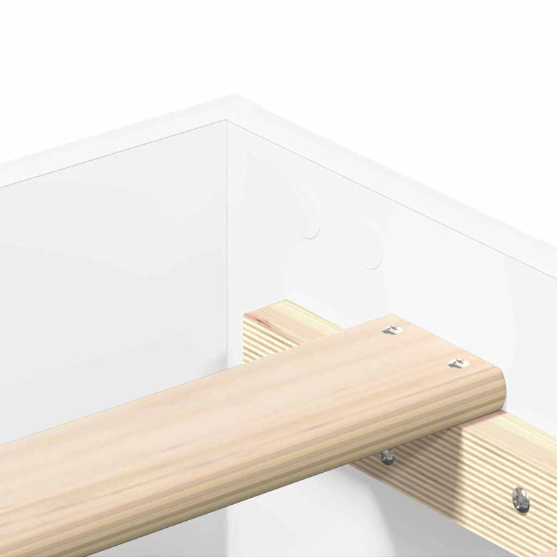 Bed Frame No Mattress Engineered Wood, Double (4'6), White