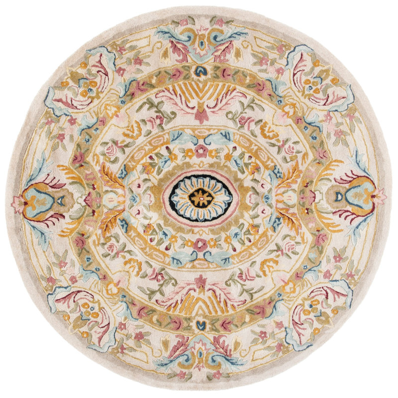 Priscila Hand Tufted Wool Oriental Rug, Round 6'