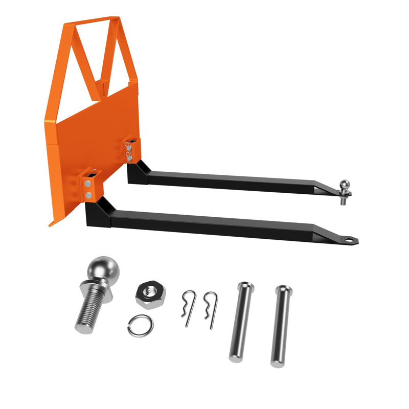 Fourche à palette de 46 po, fourche à palette à fixation rapide 2800 lb avec boule d'attelage