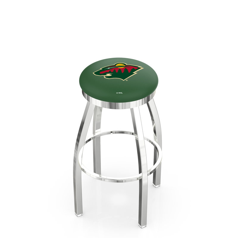 NHL Swivel Extra Tall Stool, Minnesota Wild, Chrome, "Extra Tall (36" Seat Height)"