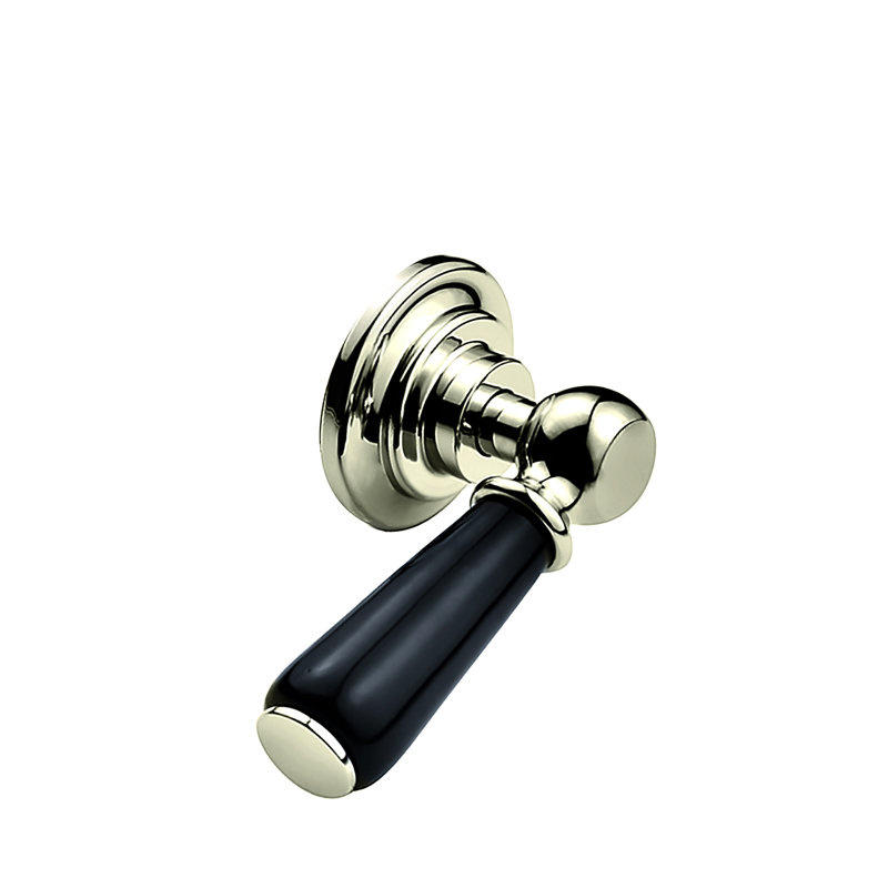 Classic Lever Cistern Handle, Silver Nickel/Black