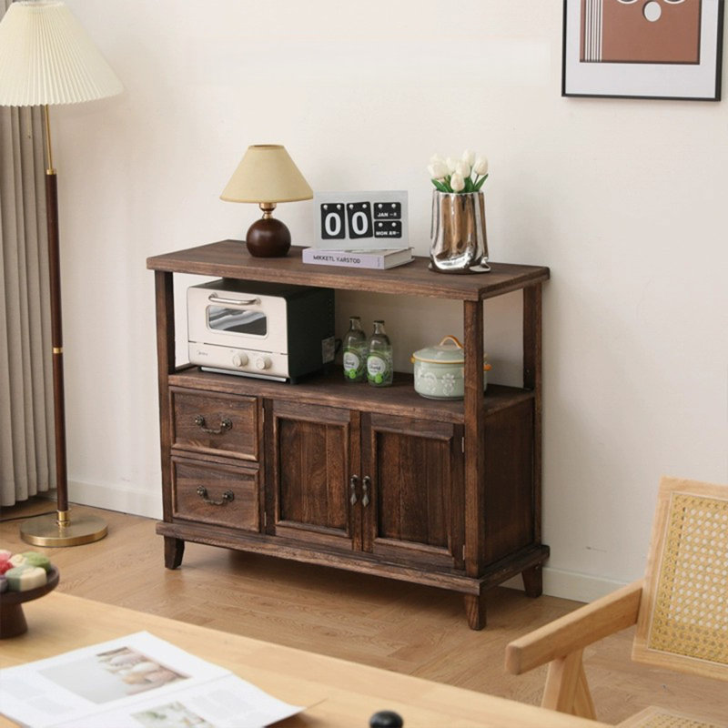 Buffet en bois massif café foncé
