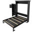 Grand lit escamotable avec plusieurs tablettes de rangement