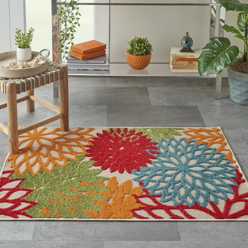 Abela Floral Indoor Rug, Rectangle 2'8" x 4'