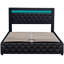 Classic Upholstered Bed Frame With Led Headboard & Storage-2037689408-2037689410