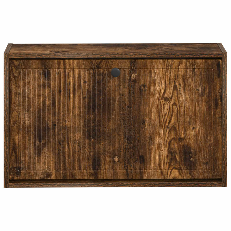 Flip Down Shoe Storage, 43 cm H x 71 cm W x 17 cm D, Smoked Oak